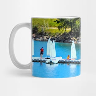 Learning to sail illustration Mug